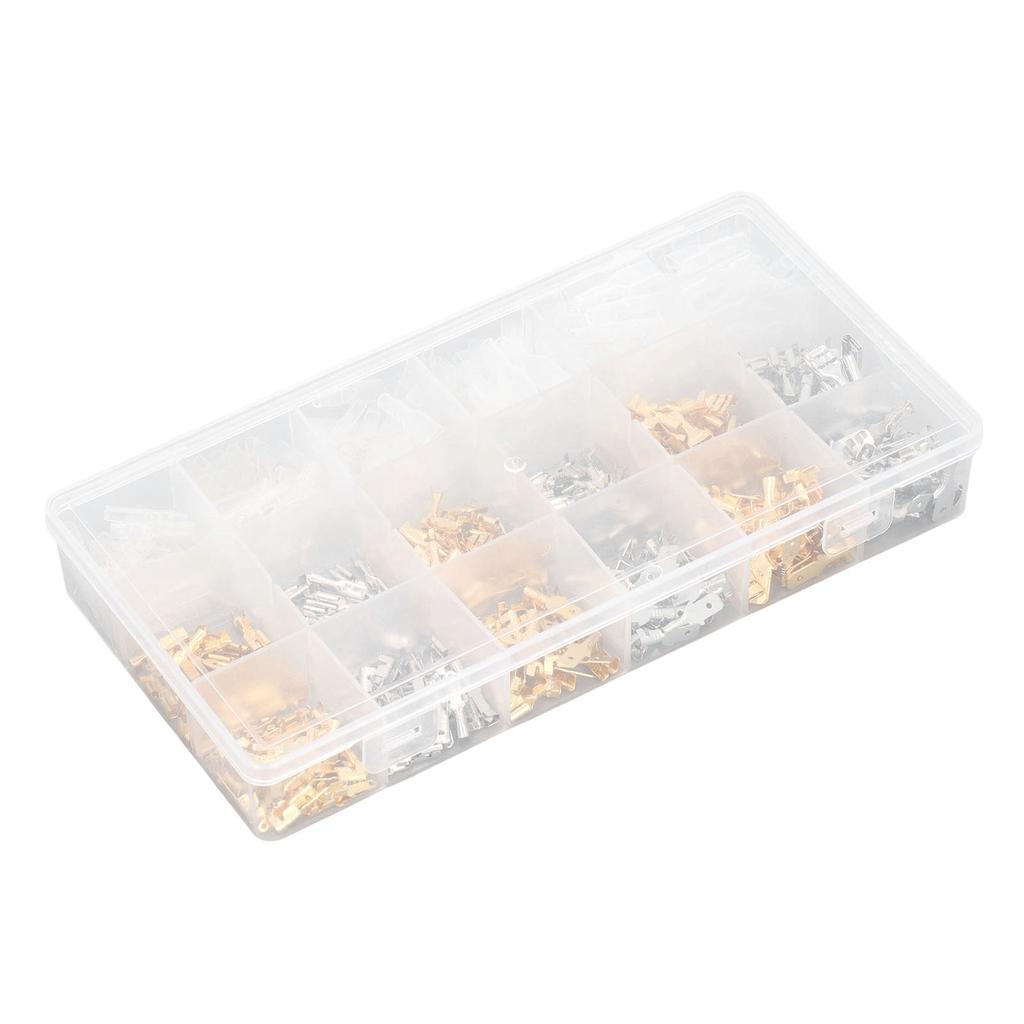 540Pcs Male Female Wire Spade Connector Crimp Terminal Block with Sleeve 2.8 4.8 6.3mm