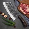 Hand Forged Meat Cleaver Chef Butcher Knife Wood Handle Chopping Bone Cutter for Kitchen Stainless Steel Cooking Knife