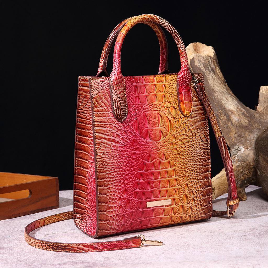 New Fashionable Alligator pattern Shoulder Bag High quality Retro Handbag All match Women's Multifunctional Small Square Bag