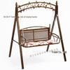 Wrought Iron Hanging Chair: Double Swing for Kids and Adults, Indoor & Outdoor Use, Ideal for Balcony or Courtyard.