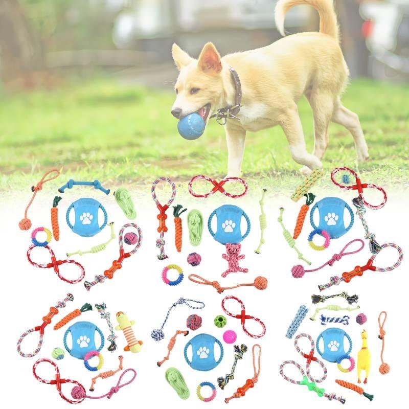 High-quality Cotton Rope Dog Toy Set With Durable Chew Balls For Playful Pets