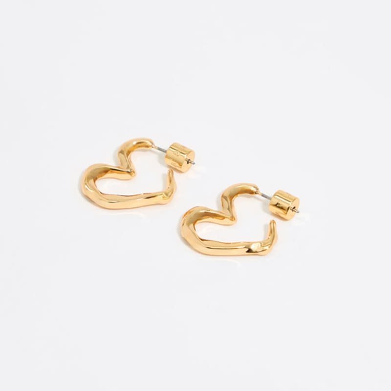 BIMBA Y LOLA Heart Gold Hoop Earrings B255AIW024GOF