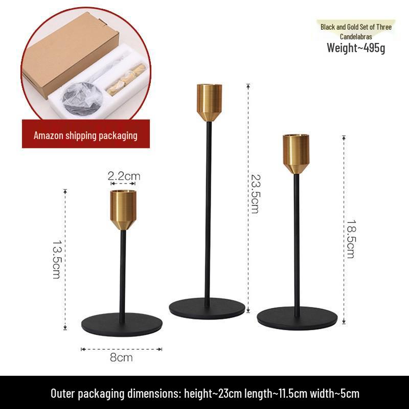 Nordic Light Luxury Aromatherapy Candle with Golden Candlestick - Perfect for Romantic Dinners and Elegant Table Decor