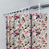 Floral Shower Curtain Pink Blossoms Greenery Bath Decor Waterproof Fabric 180X275Cm Home Accessories