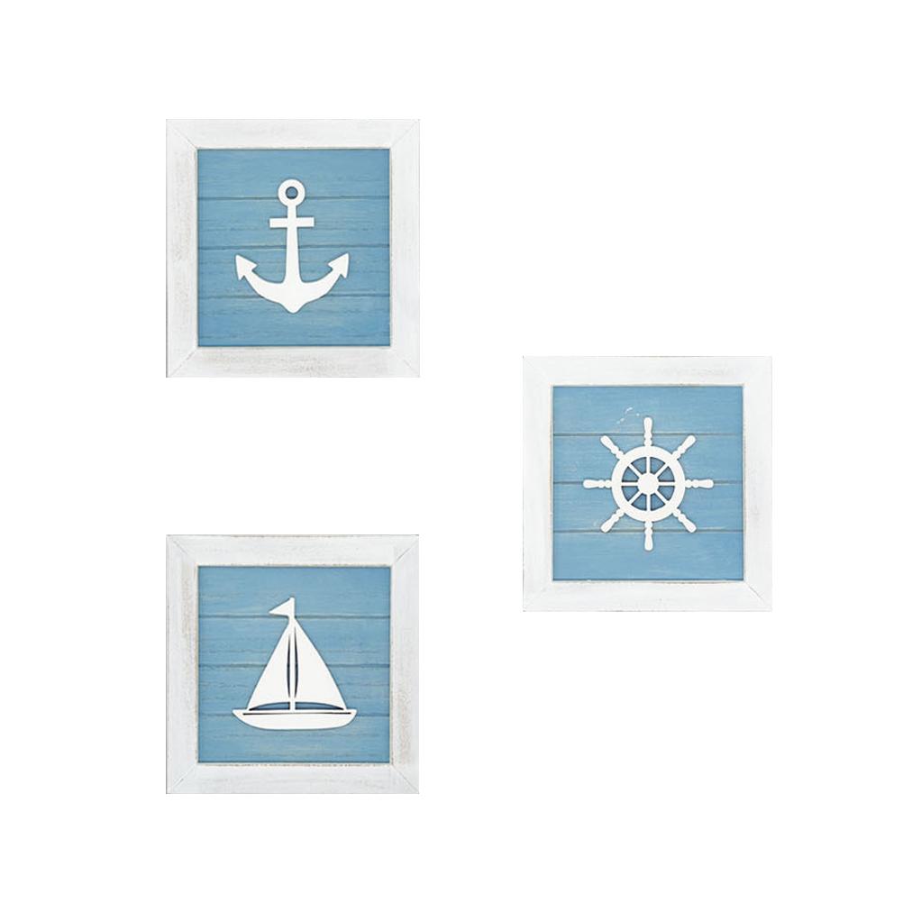 Ocean Theme Beach Wall Decor 3D Wall Art with Starfish Seashell Sand Dollar Vintage Beach Home