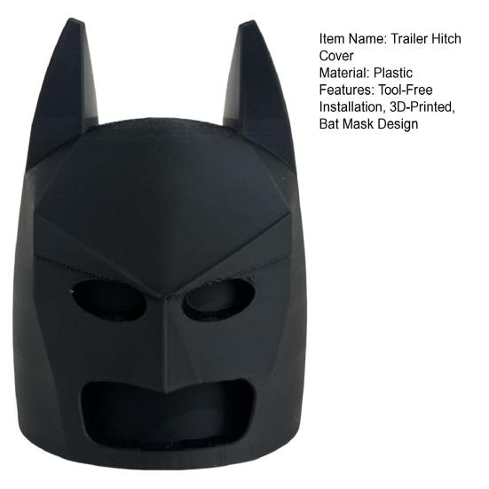Trailer Hitch Cover Funny Bat Mask Design Trailer Ball Cover Decorative Trailer Couplings Cover