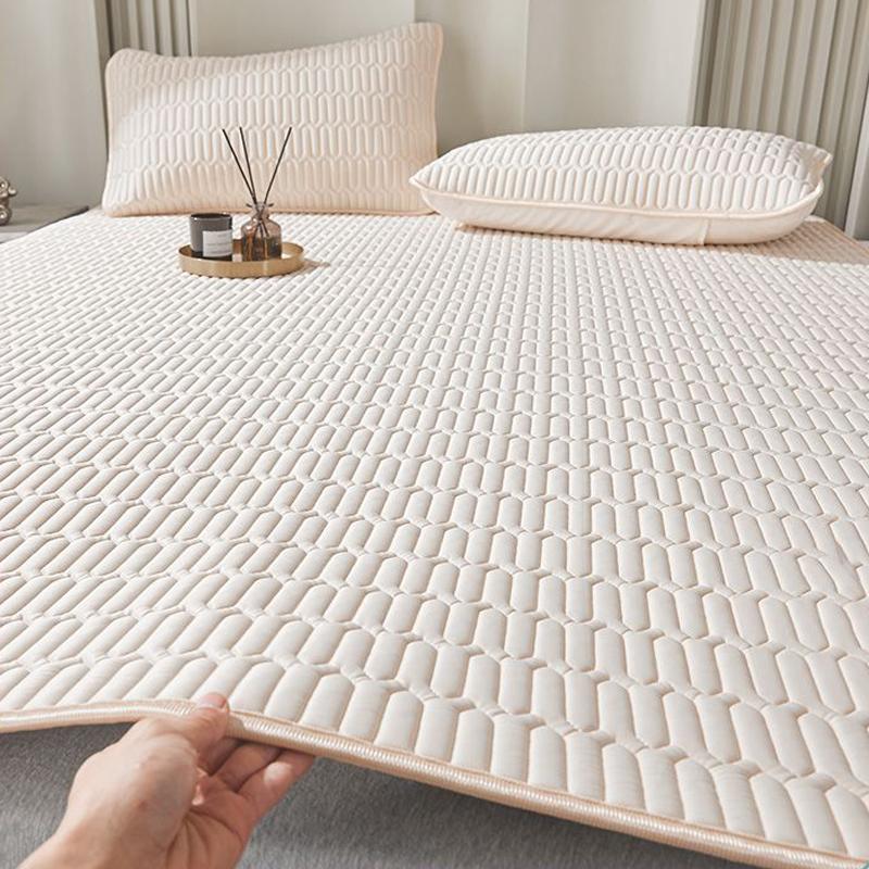 Quilted Mattress Home Cool Sleeping Mat Kit Couple 2People Single Double Bed Foldable Summer Season Sheet Protection Pad Wasart Latex
