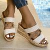 Mode Damenmode Plateau Keilsandalen Sommer Komfort Slip On Strandschuhe Frau Dicke Sohle Rutschfest Walking Sandalias Mujer 2025