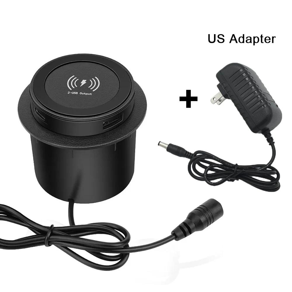 Încărcător wireless 3 în 1, porturi USB de tip C încorporate, stație de încărcare încorporată pentru desktop, pentru iPhone 13, Xiaomi, Airpods, telefon mobil