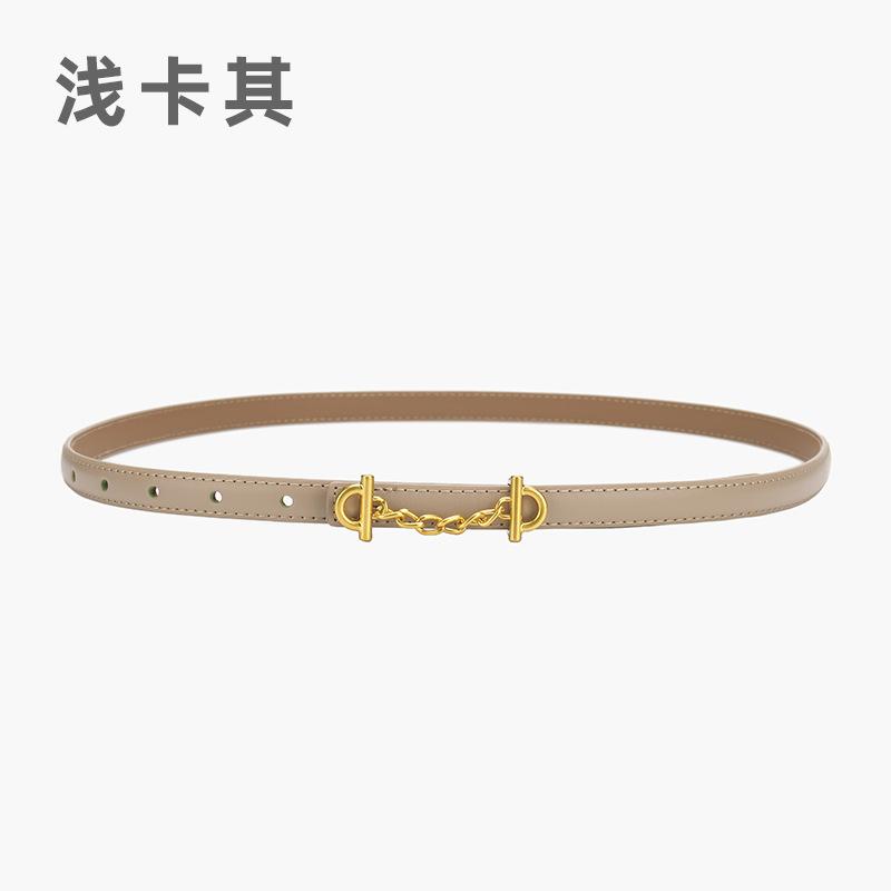 Retro Chain Smooth Buckle Belt For Women, Simple Style Jeans Belt For Women
