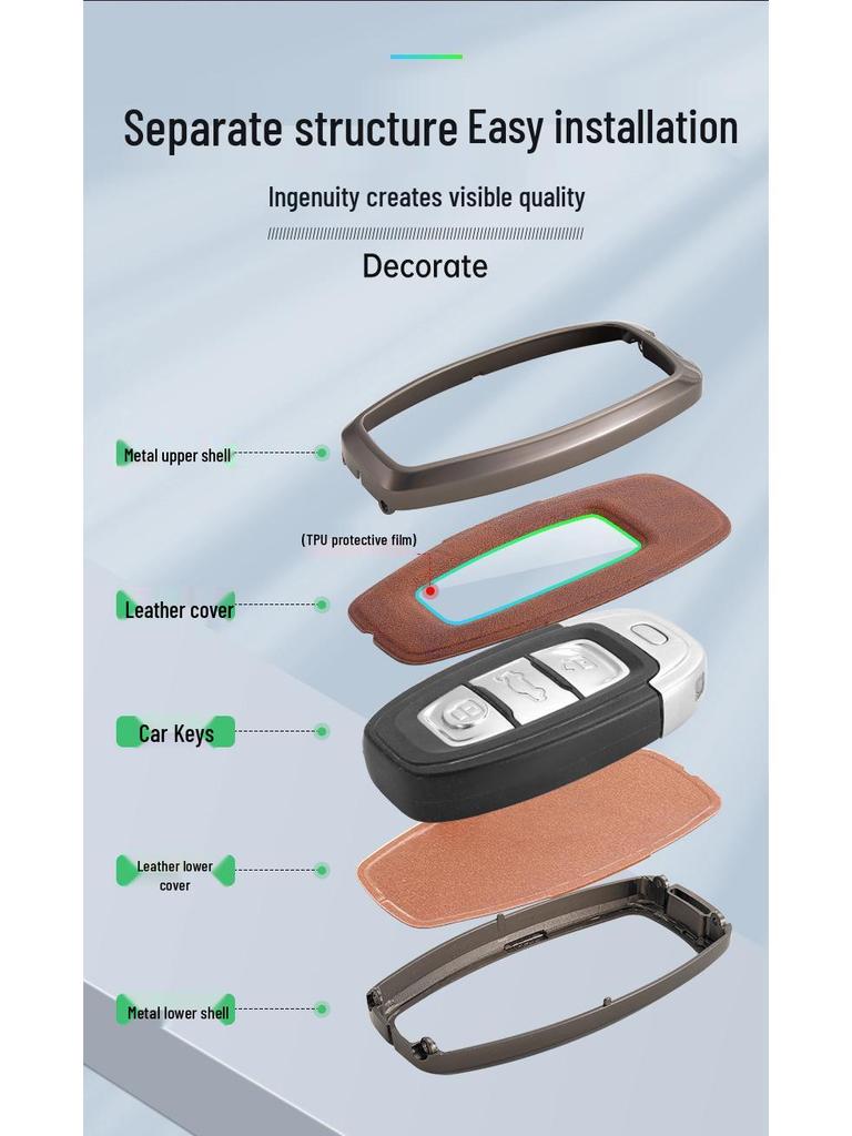 2023 Hongqi EQM5/PLUS Key Case with Metal Shell Buckle