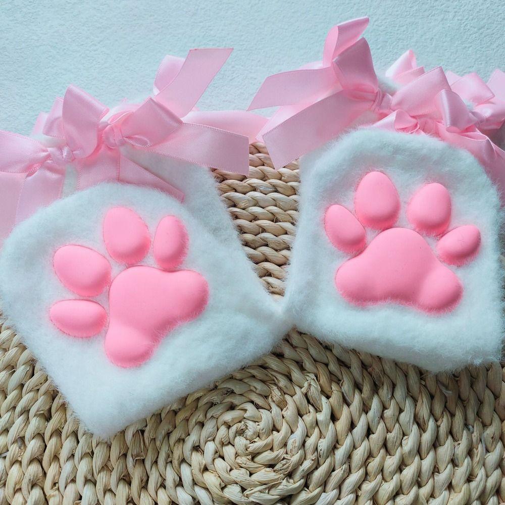 Paw Pads Cat Paw Plush Socks Kitten Claw Bowknot Warm Socks Harajuku 3D Cat Paw Socks  Indoor