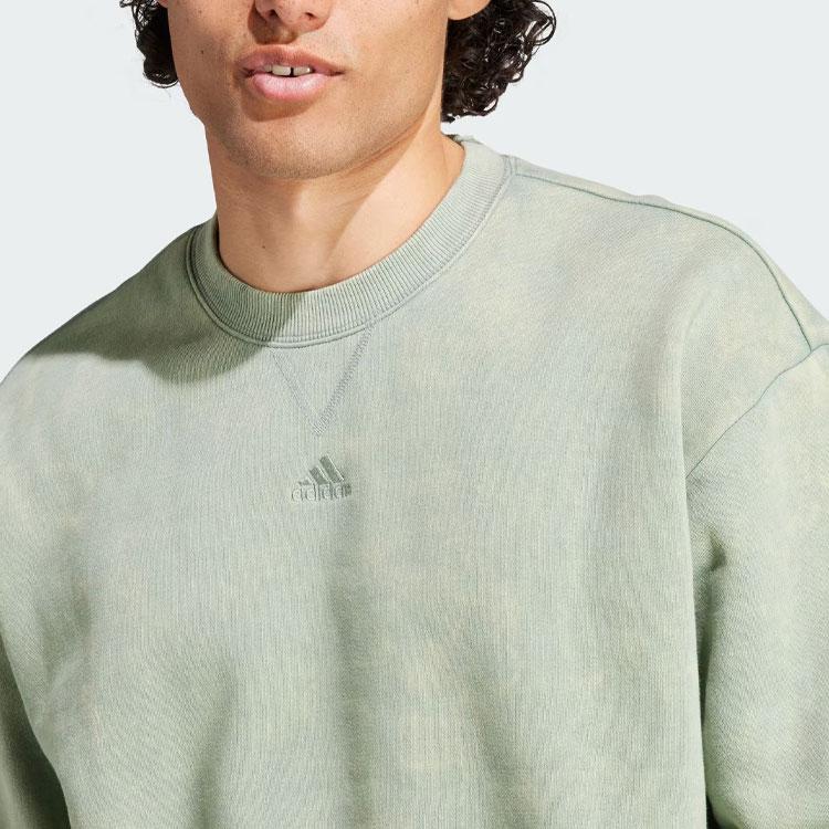 adidas All Szn Long Sleeve Sweatshirt Silver Green Men Streetwear IK4271