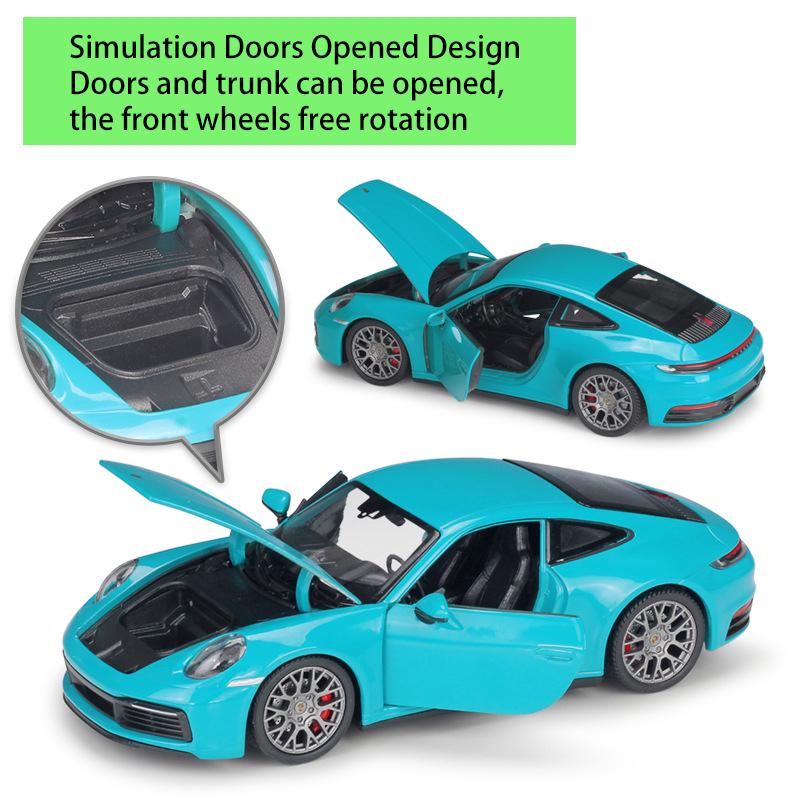 1/24 Welly Porsche 911 Carrera 4S Coupe Model de mașină sport din aliaj turnate sub presiune Vehicule de jucărie din metal Model de mașină de simulare Cadouri pentru copii