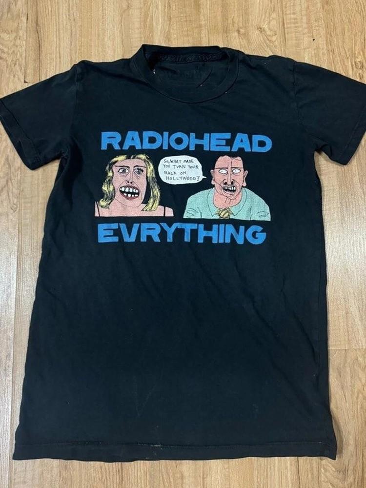 Radiohead Черно-белая футболка Everything классический стиль vtg S5XL Унисекс футболка XXL