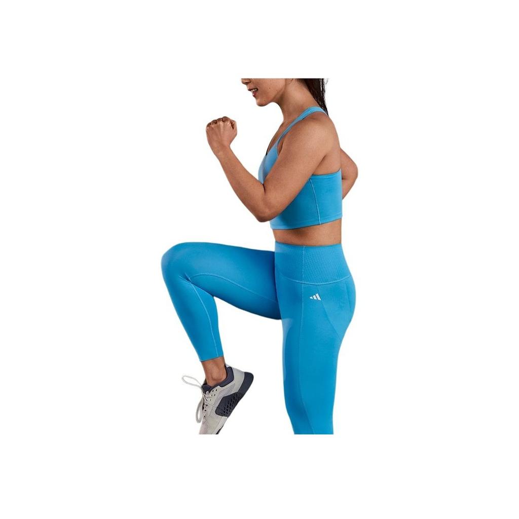 Adidas Optime Power 7/8 Formující fitness legíny na jógu s vysokým pasem Dámské spodní díly Světle modrá JI6936