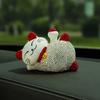 Cat Ornament Glitter Anti-scratch Polymer Clay Lovely Lying Manekineko Good Luck Decor for Car