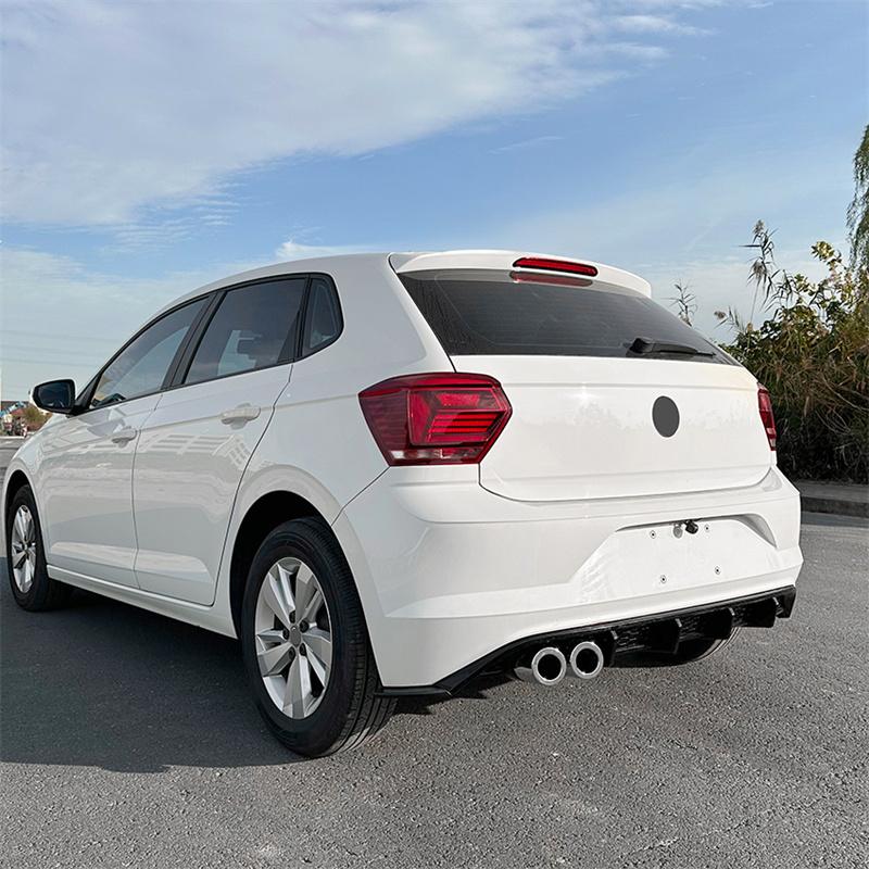 For Volkswagen VW Polo MK6 2019 + Rear Bumper Lip Diffuser Spoiler Splitter Protector Car Styling Auto Decoration 2020 2021