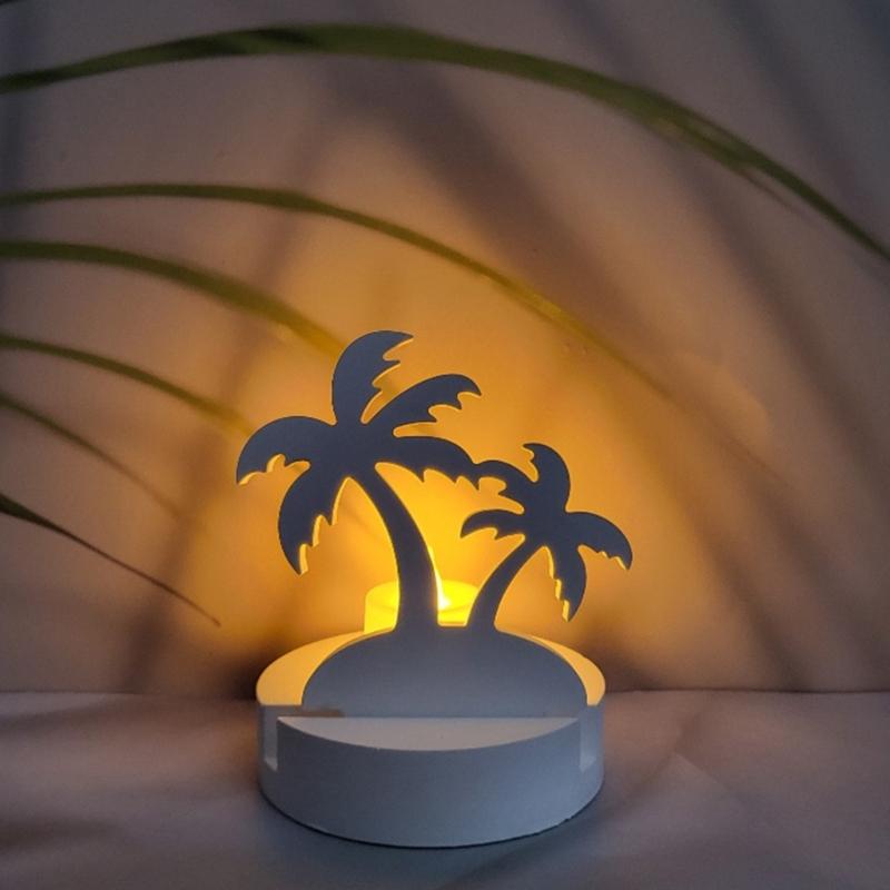 Coconut Tree Candle Holder Silicone Molds Candlesticks Castings Moulds Resins Molds Craft Molds for Tapers Candle
