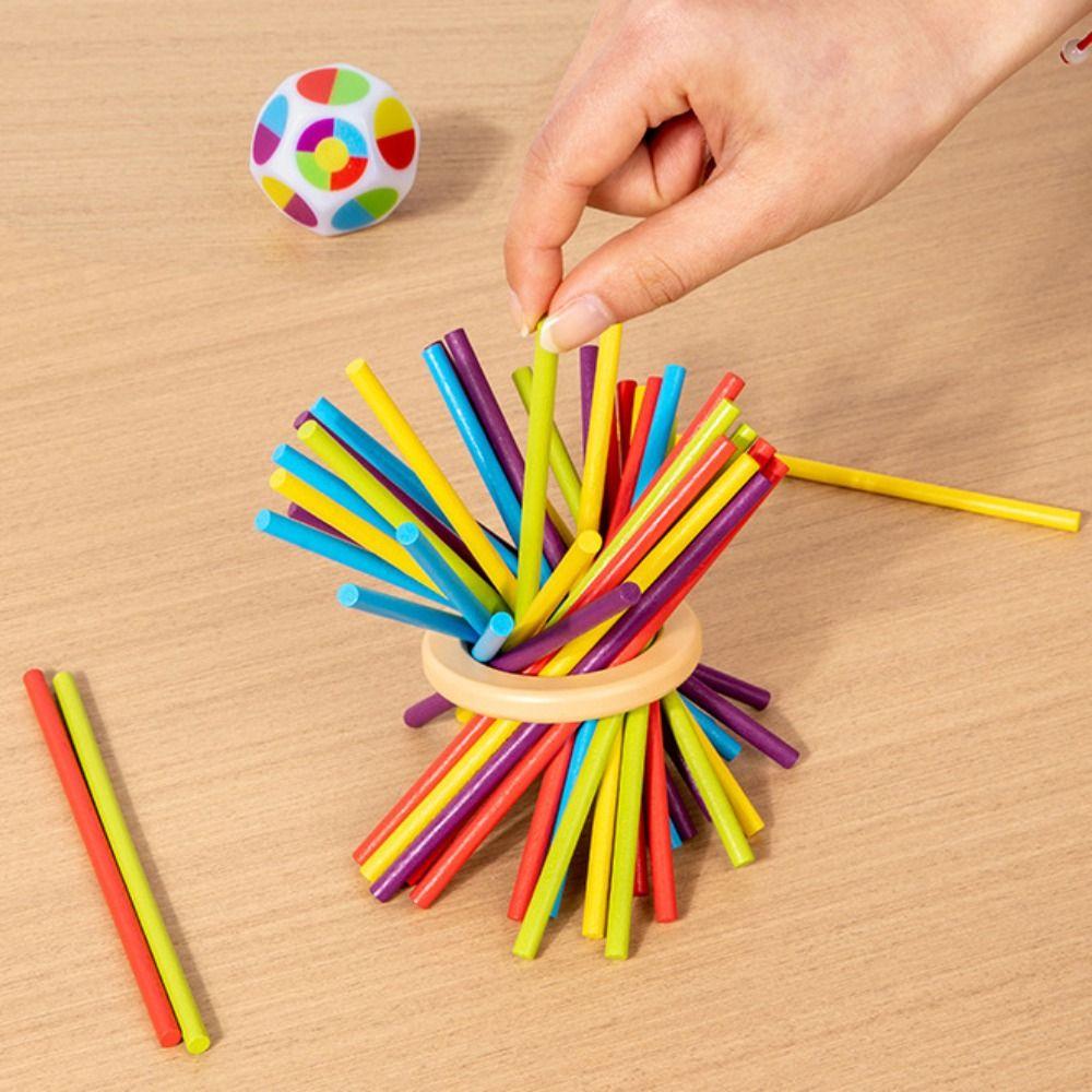 Fun Montessori Ball Dropping Game Colorful Sticks Learning Color Sorting Toys  3-6 Years Old