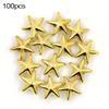 100Pcs 10MM Metal Star Rivets 5Claws Studs for Clothes Silver Gold Bronze Punk Spikes DIY Leather Crafts Accessories