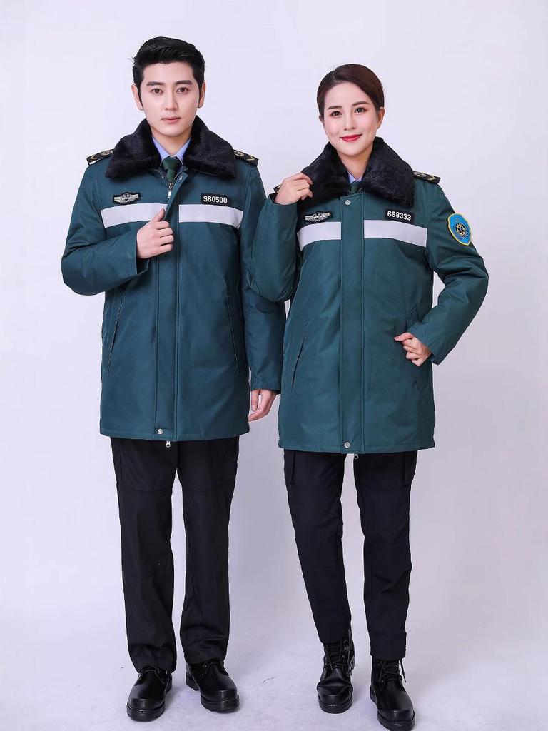 Women's Long Cotton-Padded Emergency Vest for Medical Staff