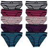 Cotton Panties for Woman Sexy Lace Underwear Briefs Set Lingerie Girls Ladies Bikini Underpants Striped Print Knickers 10Pcs/set