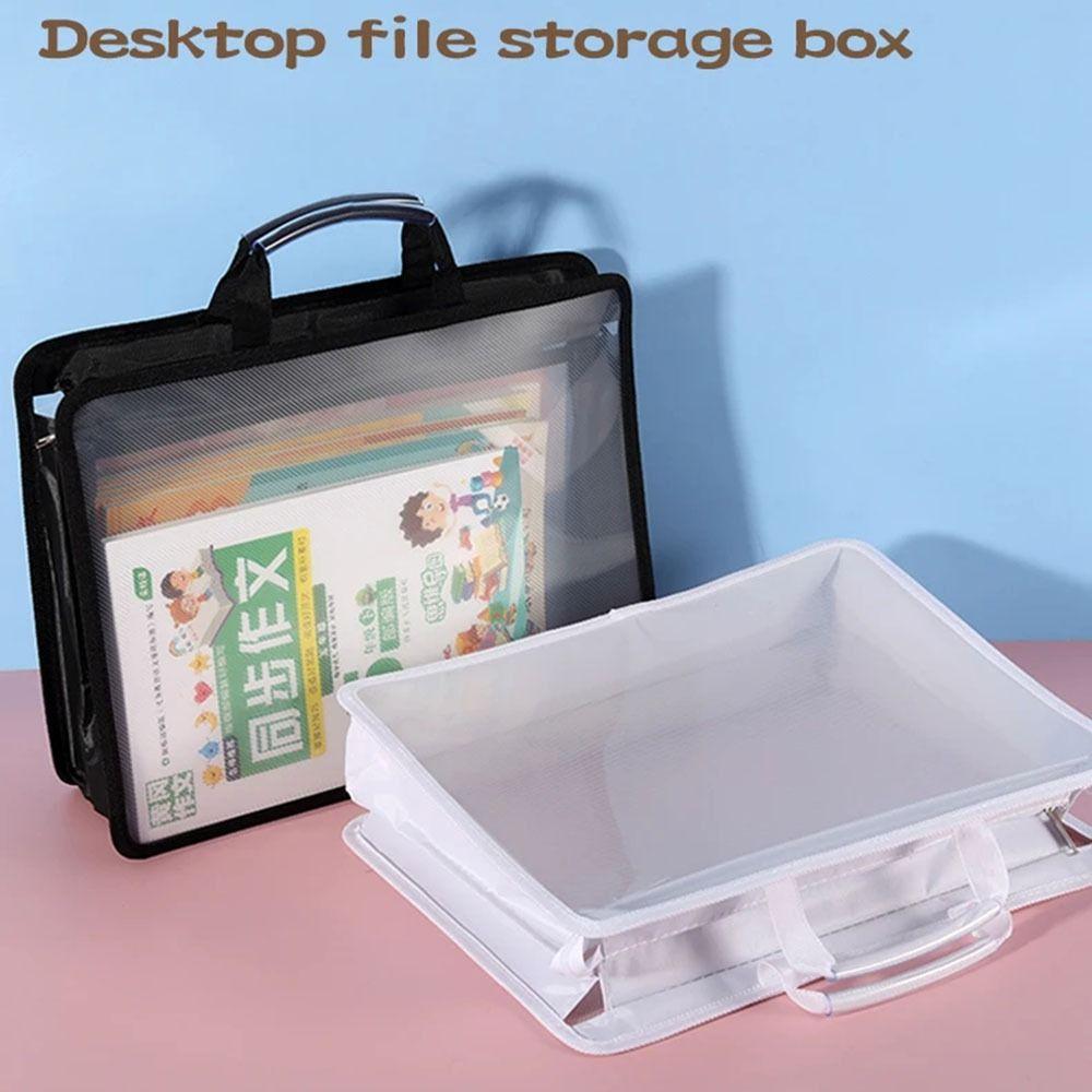 Tragbare Dokumententasche mit großer Kapazität, verdickte Köper-Aktentasche, transparente A4-Handtasche, Schule