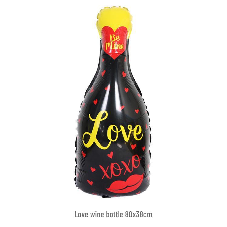 Champagne Whiskey Wine Bottle High Stem Glass Balloon for Parties and Celebrations