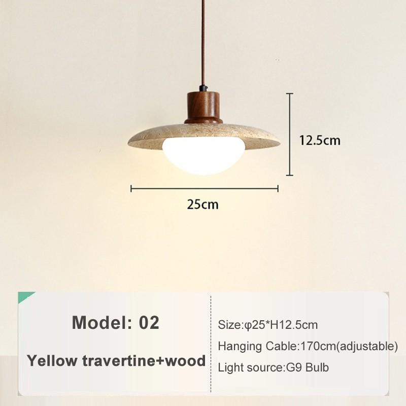 LED Retro Yellow Hole Stone Bedside Small Pendant Lamp Bedroom Dining Room Lighting Hanging Lamp Pendant Light