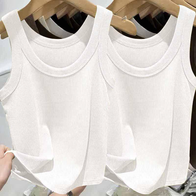 Modal Ribbed Spaghetti Strap Tank Top - Women's Versatile U-Neck Solid Color for Spring/Summer, Sports, Yoga, Base Layer.