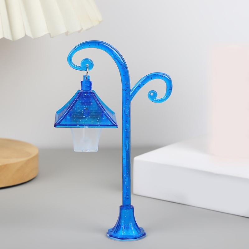 Miniature Street Light Model for Dollhouses Decoration Garden Pathway Scene Display Accessories Landscape Lamp Model 2PCS
