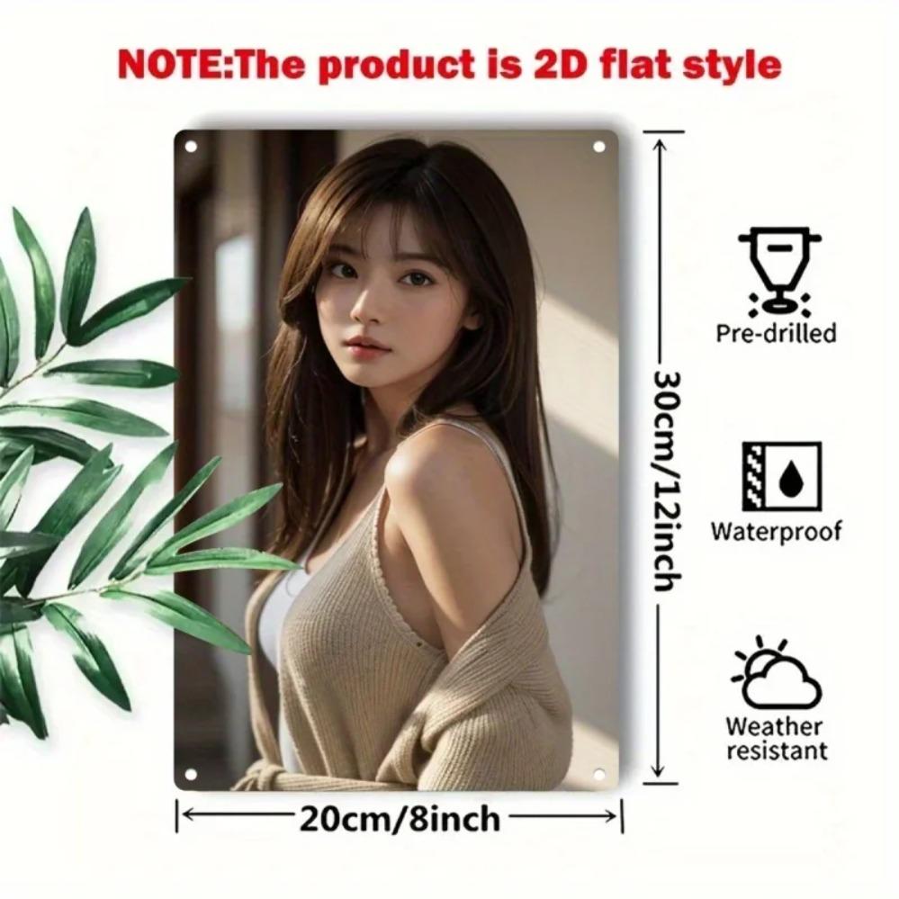 Metal Wall Art Decor Modern Home Sign Iron Portrait for Living Room Office Cafe