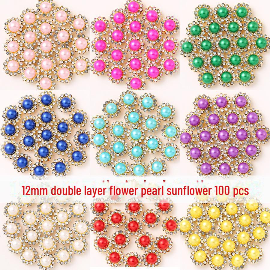 

Аксессуары для волос в виде подсолнуха ручной работы с позолотой, стразами и жемчугом