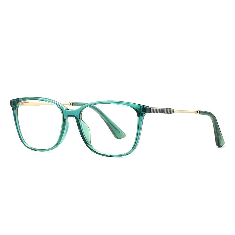 TR90 Metal Square Prescription Glasses Frames for Women Pink Eyewear