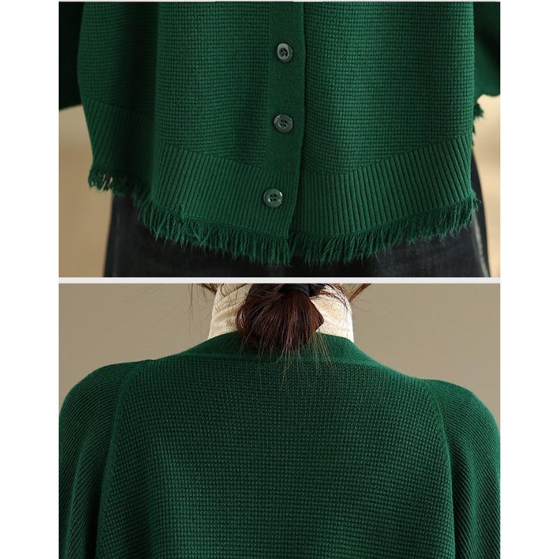 DIMANAF 2025 Women Plus Size Sweaters Cardigan Autumn Winter Solid Knitting Loose Bat Sleeve Tops Shirts