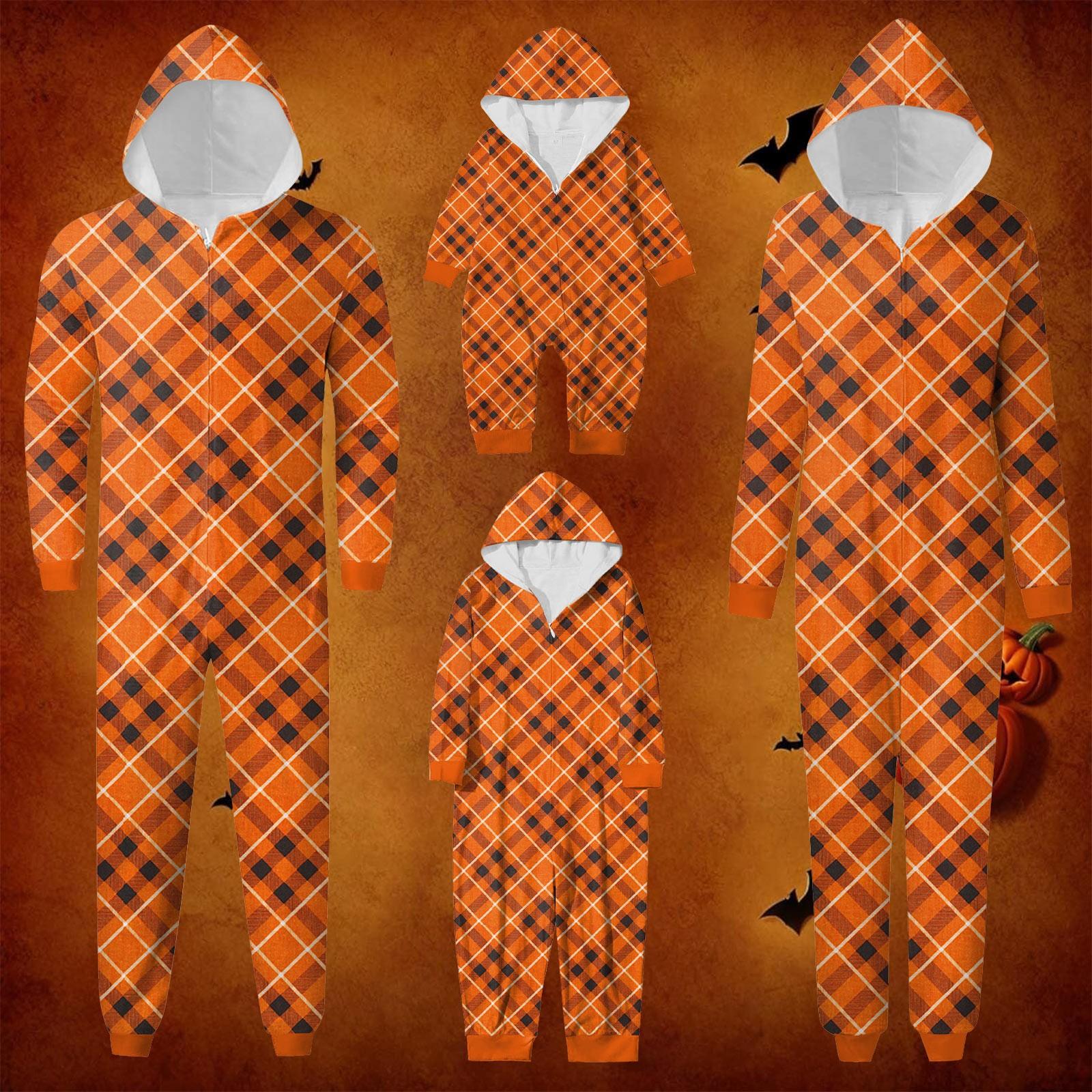 

Комплект комбинезона на молнии с капюшоном и длинными рукавами для всей семьи с рождественским принтом