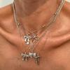 ins bow pendant necklace female, niche versatile metal thin chain stacked collarbone chain necklace