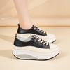 35-41 Women's Leather Lace-up Platform Rocker Shoes Wedge shoes Casual Shoes