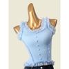 French Romantic Lace Knitting Patchwork Vest Summer Outwear U-Collar Thread Fitted Sexy Camisole