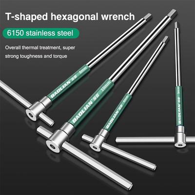 Hochwertiger Chrom Torx Schraubendreher Handreparaturwerkzeug 2,5/3/4/5/6/8/10mm Inbus Sechskantschlüssel Verlängerter T-förmiger Schraubenschlüssel Zuhause