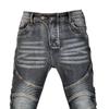 Men's Vintage Kevlar Motorcycle Jeans - Elastic, Fall-Resistant Riding Pants