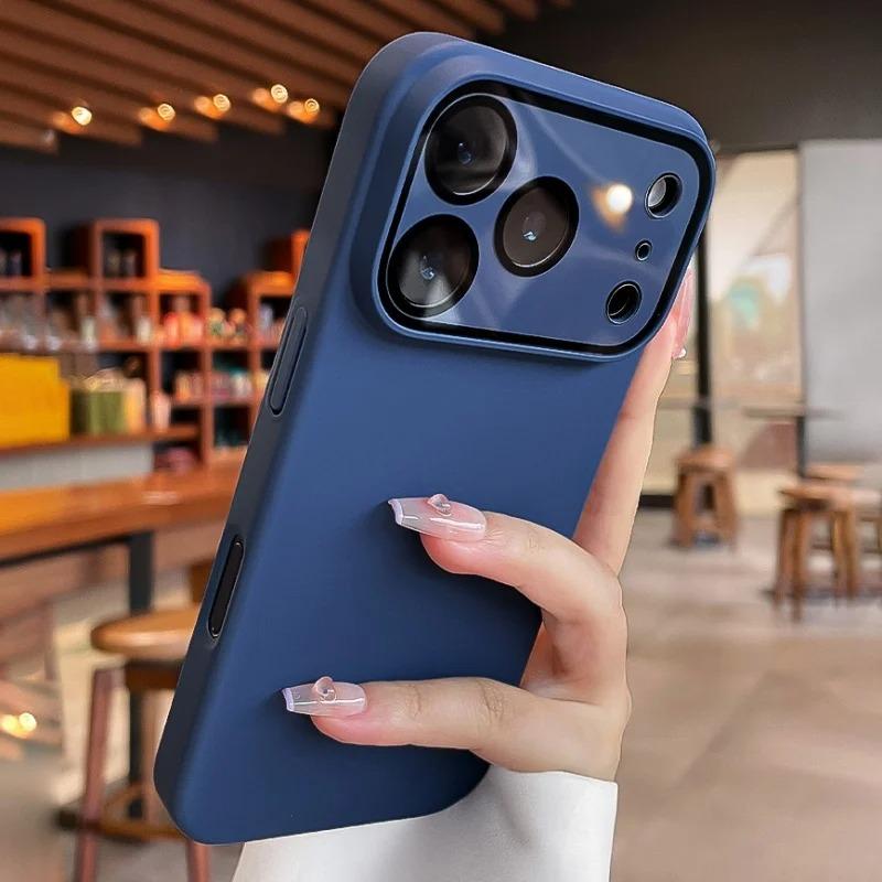 Luxus Matte Große Fenster Handyhülle Für iPhone 17 16 15 14 13 Pro Max 17Pro Stoßfest Glas Kamera Schutz Hartes PC Rückseitige Abdeckung