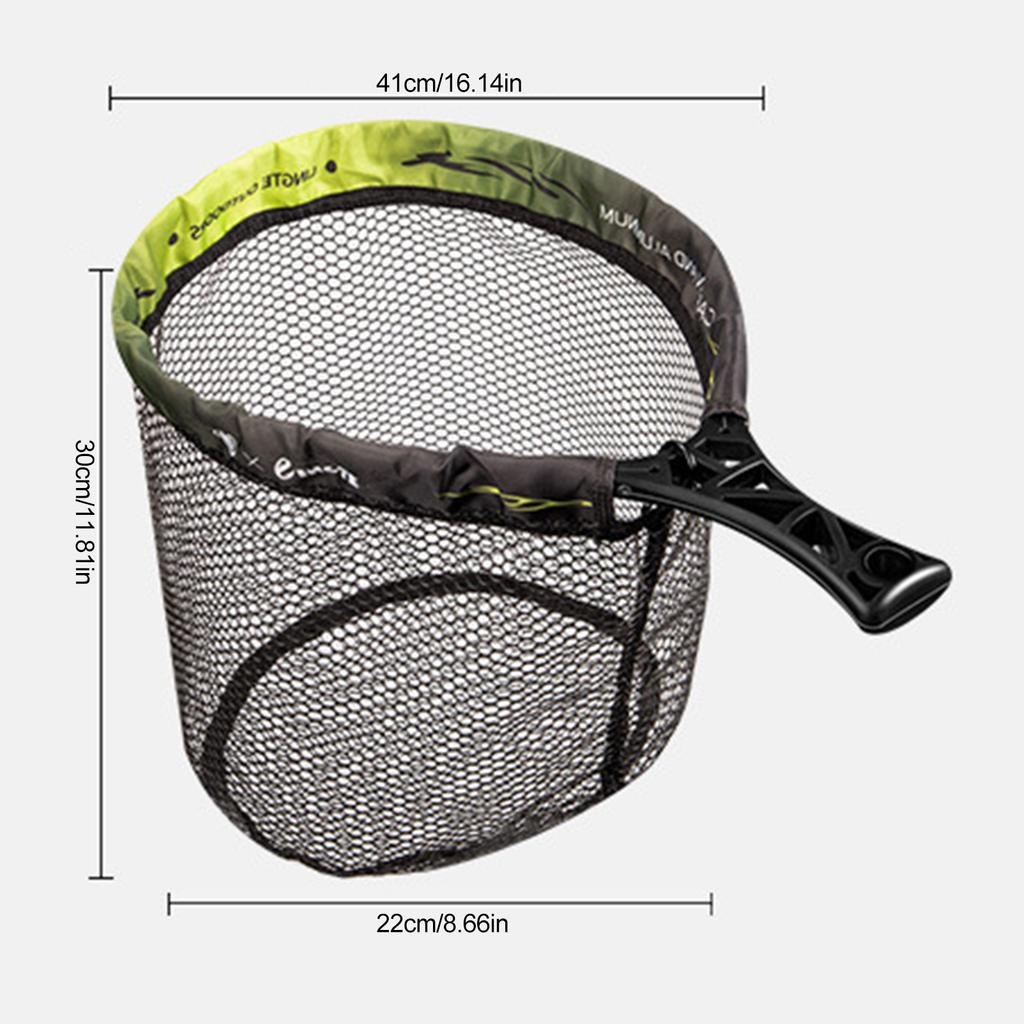 Portable Fly Fishing Net Bass Trout Landing Net Fly Fishing Gear Safe Fish Catching or Releasing