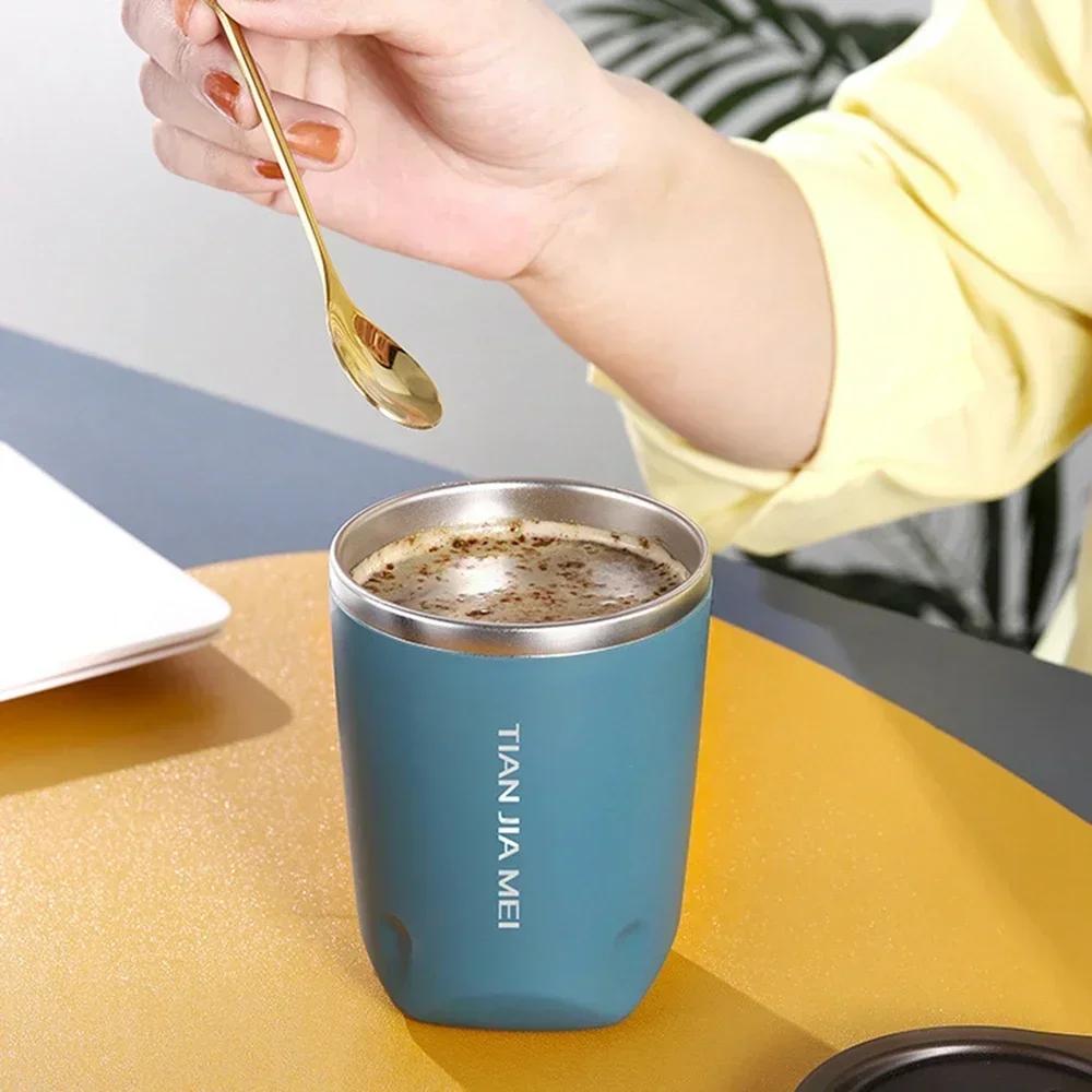 300ml 304 Stainless Steel Coffee Cup Mug With Lid Insulated Coffee Mug Double Wall Coffee Tumbler Heat-resistant Drinkware