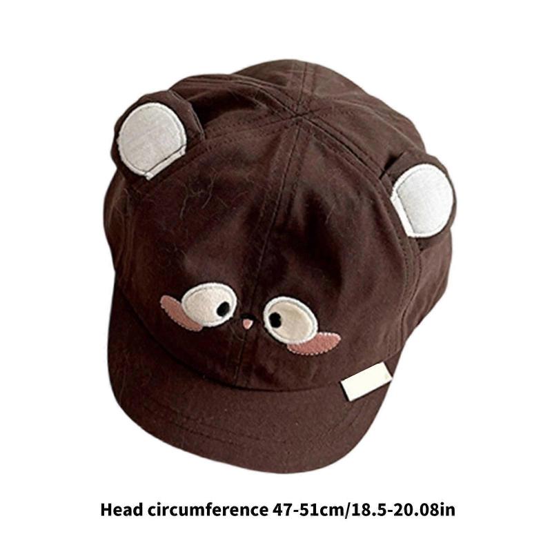 Adjustable Animal Design Baby Cotton Hat For Sun Protection And Outdoor Play Soft Breathable Infant Headwear  Pink