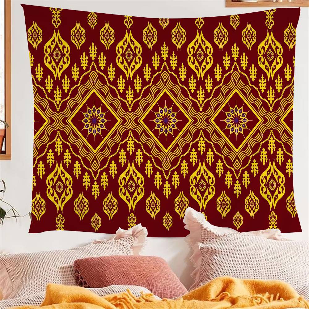 

Retro red ethnic style Anime Tapestry Hanging Tarot Hippie Wall Rugs Dorm Home Decor 74x94cm(29x37in)