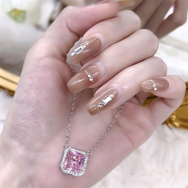 

Cherry Blossom Pink Simple Cute Stud Earrings Necklace Female Exquisite Versatile Student Girlfriend Sweet Gift
