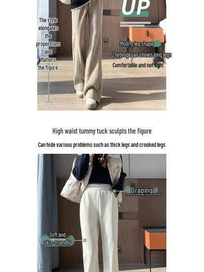 Women's High Waist Corduroy Chenille Flare Pants with Fleece Lining - Slimming and Wide Leg Trousers for Autumn/Winter 2025