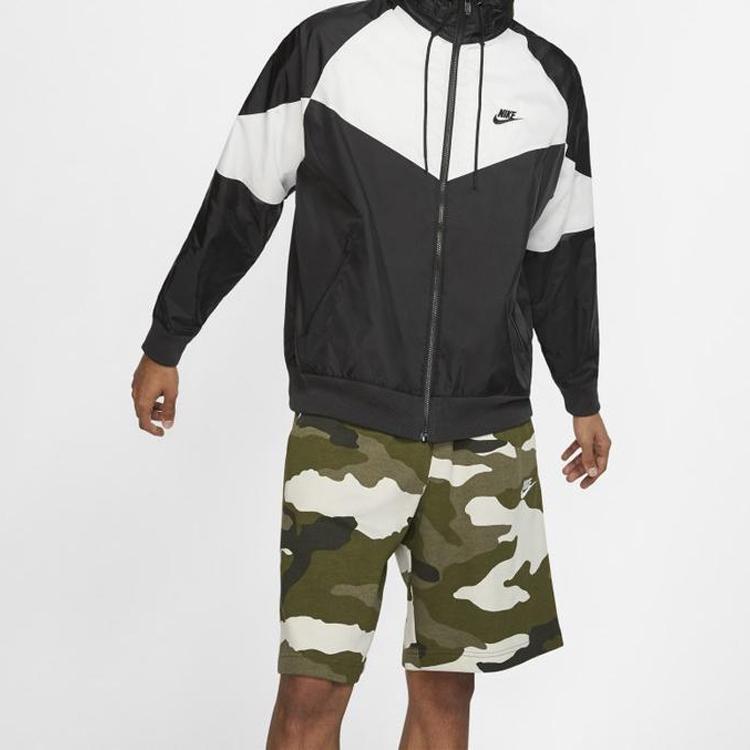 Nike Packable Hooded Sports Jacket With Large Swoosh Logo Men Jackets Black AR2210-012